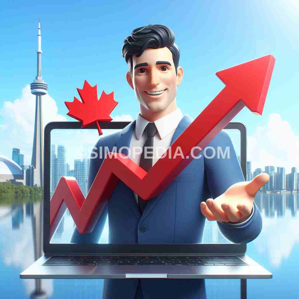 A person typing on a laptop with a city skyline in the background, representing a digital marketing expert in Toronto, Ontario, Canada.